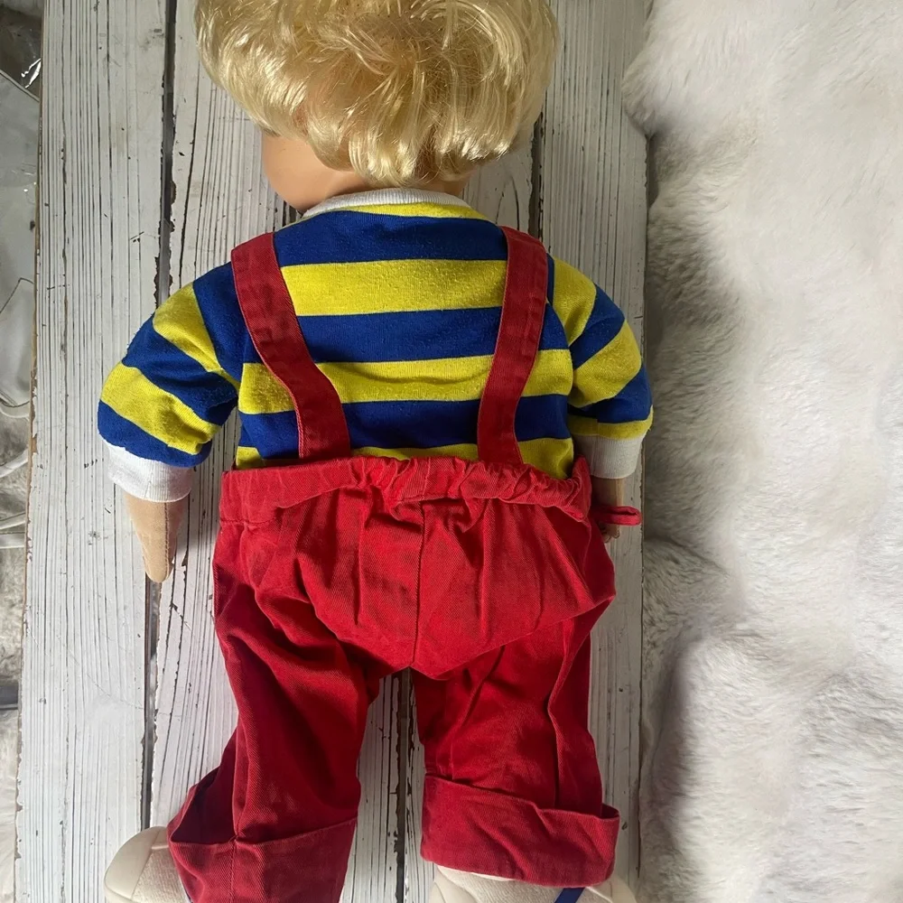 CLEANED Original 1986 Playskool My Buddy Doll Blonde Hair Shoes Carpenter Apron‎